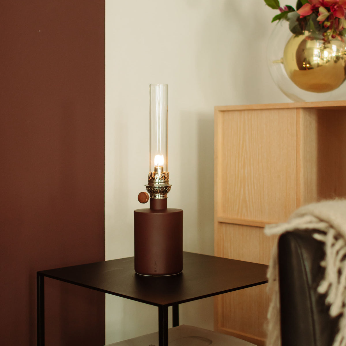 Patina Dark Red Oil Lamp