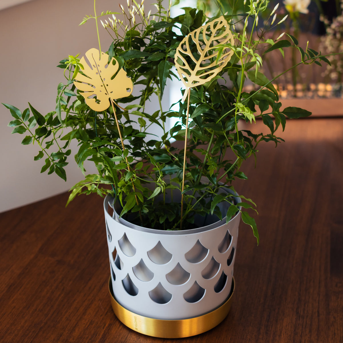 Brass Leaves Wood 2-pack